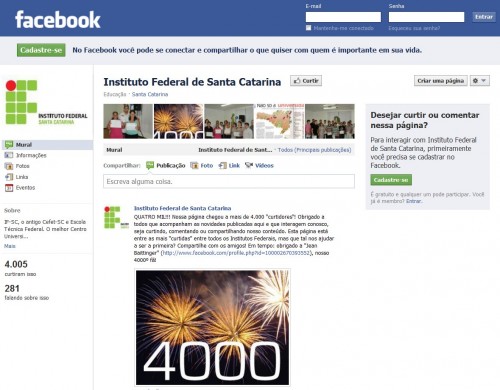 Facebook 4000 fãs